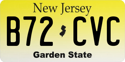 NJ license plate B72CVC