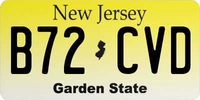 NJ license plate B72CVD
