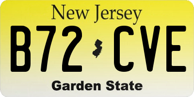 NJ license plate B72CVE