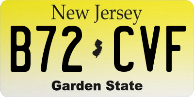 NJ license plate B72CVF