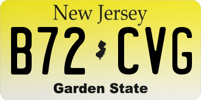 NJ license plate B72CVG