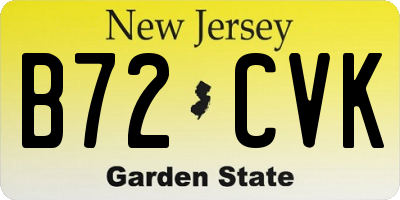 NJ license plate B72CVK