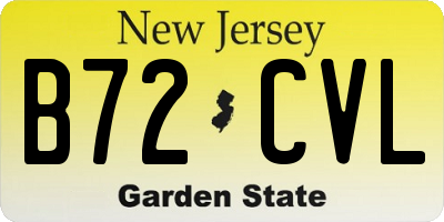 NJ license plate B72CVL