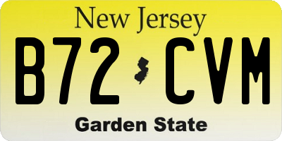 NJ license plate B72CVM