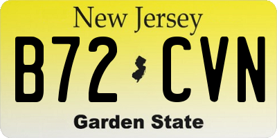 NJ license plate B72CVN