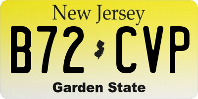 NJ license plate B72CVP