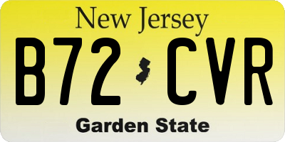 NJ license plate B72CVR