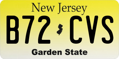 NJ license plate B72CVS