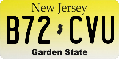 NJ license plate B72CVU
