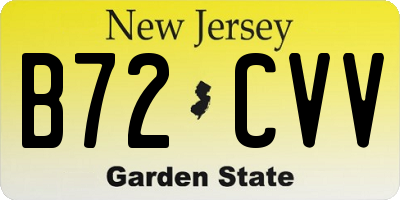 NJ license plate B72CVV