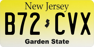 NJ license plate B72CVX
