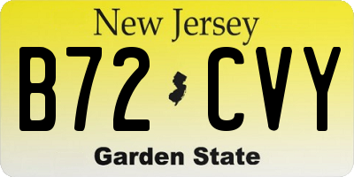 NJ license plate B72CVY