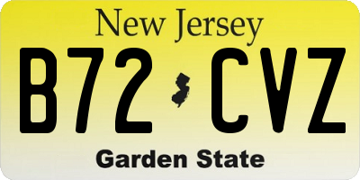 NJ license plate B72CVZ