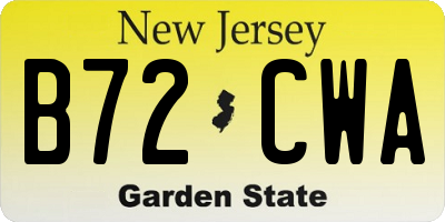 NJ license plate B72CWA