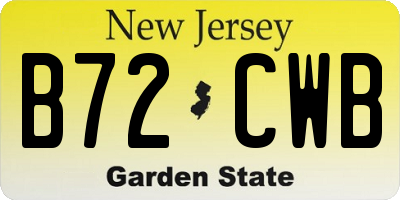 NJ license plate B72CWB