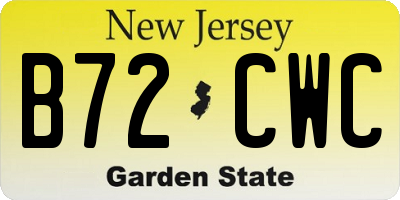NJ license plate B72CWC