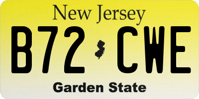NJ license plate B72CWE