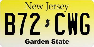 NJ license plate B72CWG