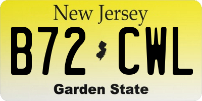 NJ license plate B72CWL