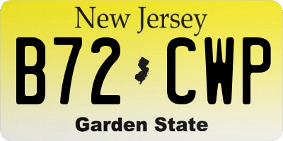 NJ license plate B72CWP
