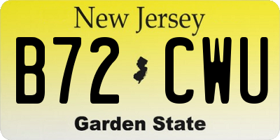 NJ license plate B72CWU