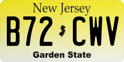 NJ license plate B72CWV