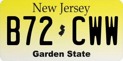 NJ license plate B72CWW