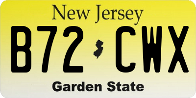 NJ license plate B72CWX