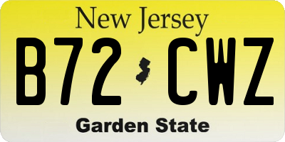 NJ license plate B72CWZ
