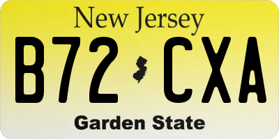 NJ license plate B72CXA