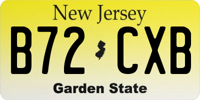 NJ license plate B72CXB