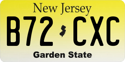 NJ license plate B72CXC