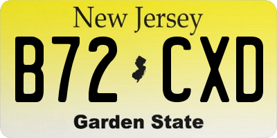 NJ license plate B72CXD