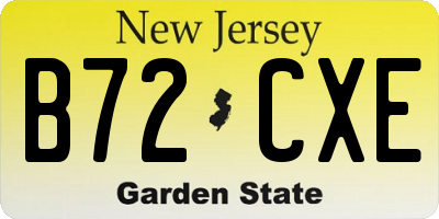 NJ license plate B72CXE