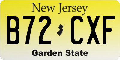 NJ license plate B72CXF