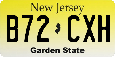 NJ license plate B72CXH