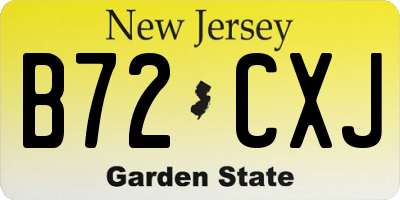 NJ license plate B72CXJ