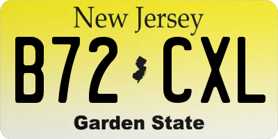 NJ license plate B72CXL