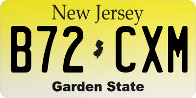 NJ license plate B72CXM