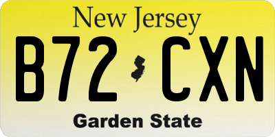 NJ license plate B72CXN