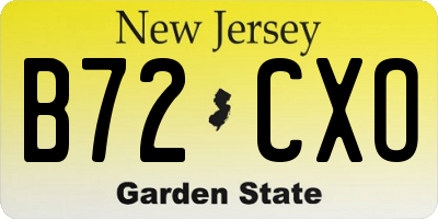 NJ license plate B72CXO