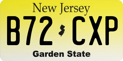 NJ license plate B72CXP