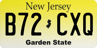 NJ license plate B72CXQ