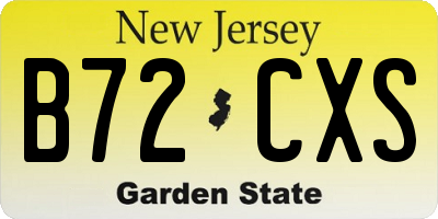 NJ license plate B72CXS