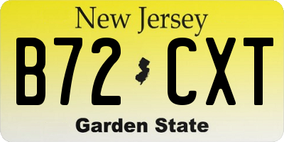 NJ license plate B72CXT