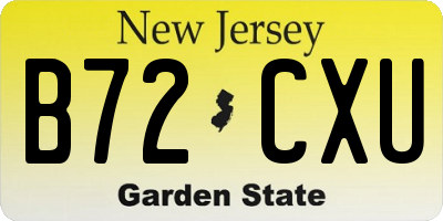 NJ license plate B72CXU