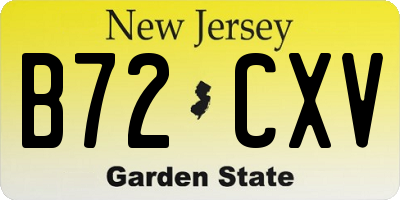NJ license plate B72CXV