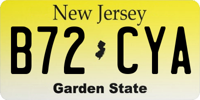 NJ license plate B72CYA