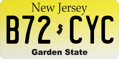 NJ license plate B72CYC