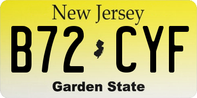 NJ license plate B72CYF